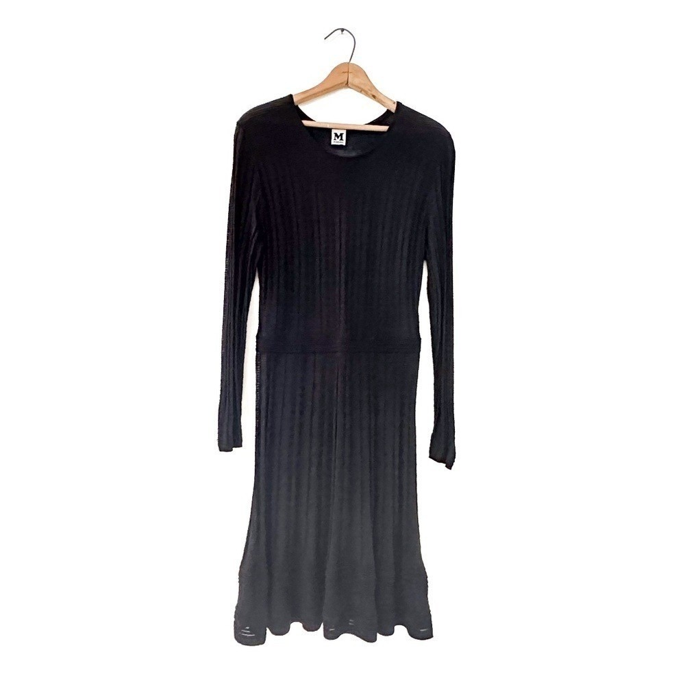 M Missoni Knit Dress Black Textured Pointelle - size 6 (42)